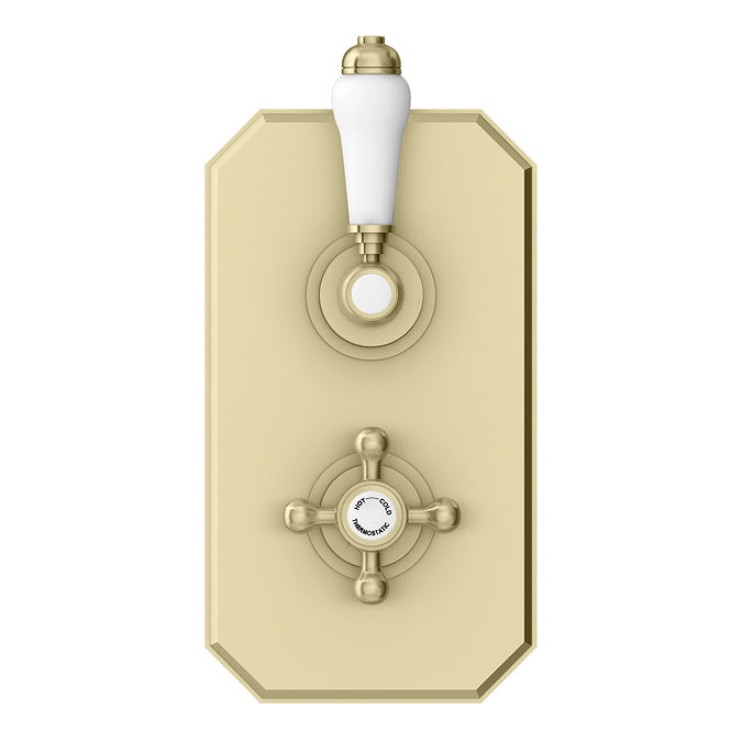 Trafalgar Traditional Twin Concealed Thermostatic Shower Valve Brushed Brass