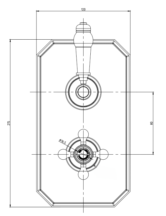 Trafalgar Traditional Twin Concealed Thermostatic Shower Valve Brushed Brass