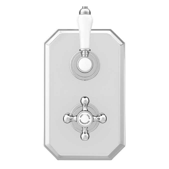 Trafalgar Traditional Twin Concealed Thermostatic Shower Valve inc. 8" Apron Fixed Head  In Bathroom