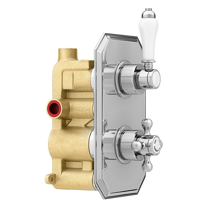 Trafalgar Traditional Twin Concealed Thermostatic Shower Valve inc. 8" Apron Fixed Head  additional 