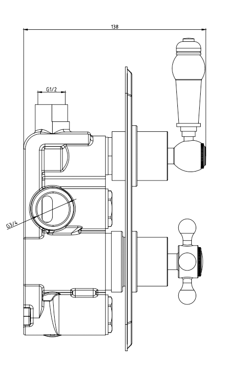 Trafalgar Traditional Twin Concealed Thermostatic Shower Valve