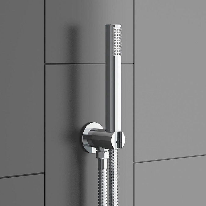 Trafalgar Triple Concealed Shower Valve Inc. Outlet Elbow, Handset & Curved Arm with Fixed Head Feat