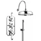 Trafalgar Triple Concealed Shower Valve Inc. Outlet Elbow, Handset & Curved Arm with Fixed Head Larg