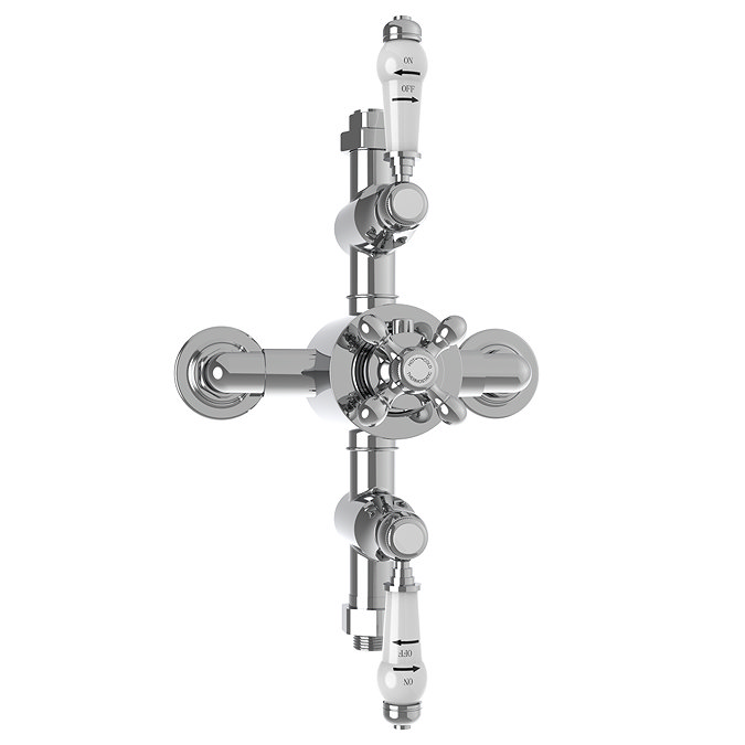 Trafalgar Triple Exposed Thermostatic Shower Valve + Luxury Rigid Riser Kit