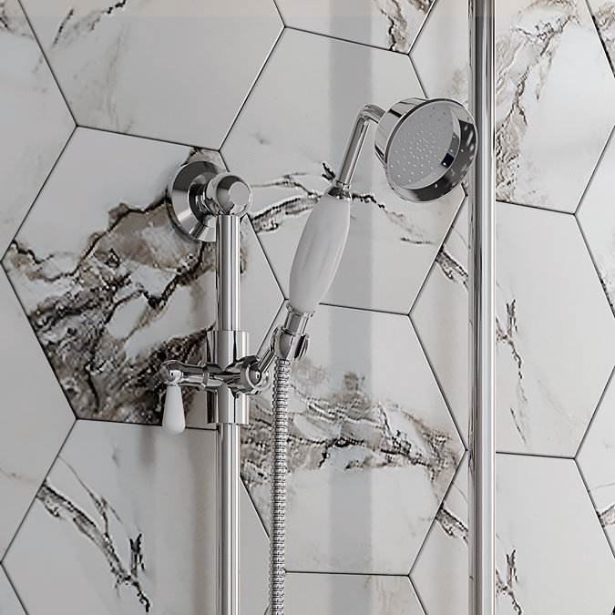 Trafalgar Triple Exposed Thermostatic Shower Valve + Slider Rail Kit with Rigid Riser