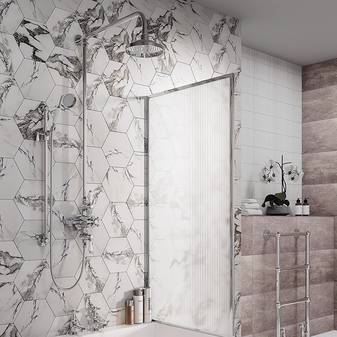 Trafalgar Triple Exposed Thermostatic Shower Valve + Slider Rail Kit with Rigid Riser