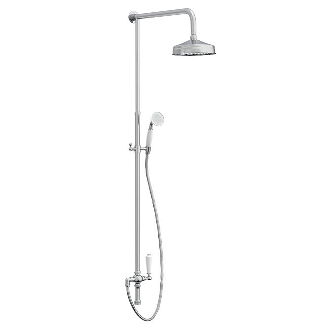 Trafalgar Victorian Exposed Valve with Rigid Riser Kit, Diverter, 8" Rose & Handset