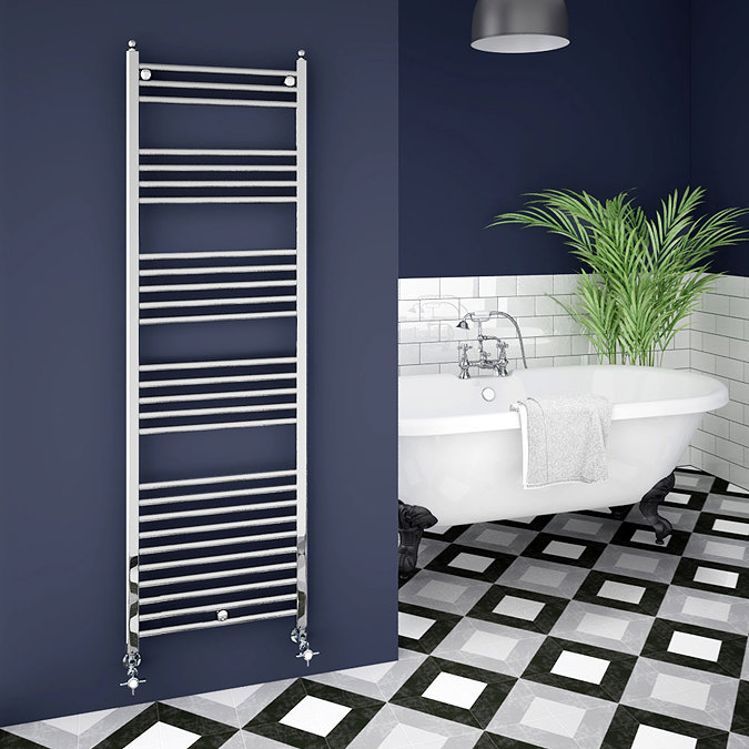 Trafalgar W500 x H1600mm Traditional Heated Ladder Towel Rail - Straight Large Image