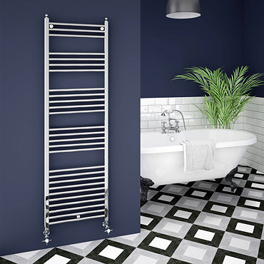 Trafalgar W500 x H1600mm Traditional Heated Ladder Towel Rail - Straight  Profile Large Image