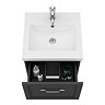 Period Bathroom Co. Wall Hung Vanity - Matt Black - 500mm 1 Drawer with Chrome Handle Profile Large