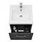Period Bathroom Co. Wall Hung Vanity - Matt Black - 500mm 1 Drawer with Chrome Handle  Profile Large