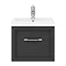 Period Bathroom Co. Wall Hung Vanity - Matt Black - 500mm 1 Drawer with Chrome Handle  Standard Large Image
