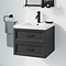 Trafalgar Wall Hung Vanity - Matt Black - 500mm 2 Drawer with Matt Black Handles
