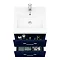 Period Bathroom Co. Wall Hung Vanity - Matt Blue - 500mm 2 Drawer with Chrome Handles Profile Large