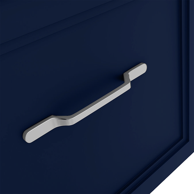 Period Bathroom Co. Wall Hung Vanity - Matt Blue - 500mm 2 Drawer with Chrome Handles Feature Large