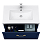 Trafalgar Wall Hung Vanity - Matt Blue - 800mm 1 Drawer with Brushed Brass Handle