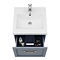 Trafalgar Wall Hung Vanity - Matt Grey - 500mm 1 Drawer with Brushed Brass Handle