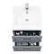 Period Bathroom Co. Wall Hung Vanity - Matt Grey - 500mm 2 Drawer with Chrome Handles Profile Large