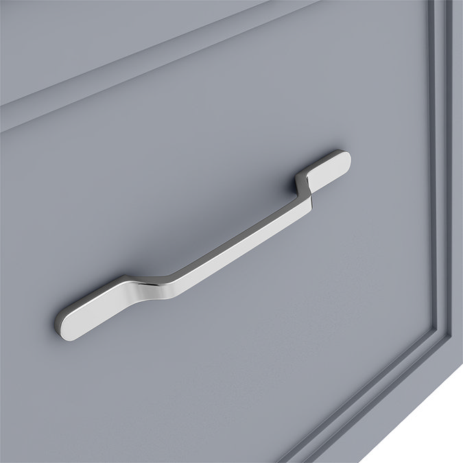 Period Bathroom Co. Wall Hung Vanity - Matt Grey - 800mm 2 Drawer with Chrome Handles Feature Large