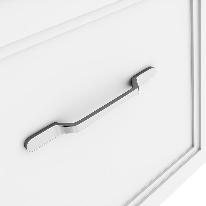 Period Bathroom Co. Wall Hung Vanity - Matt White - 500mm 1 Drawer with Chrome Handle Feature Large