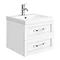 Period Bathroom Co. Wall Hung Vanity - Matt White - 500mm 2 Drawer with Chrome Handles Large Image