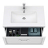 Period Bathroom Co. Wall Hung Vanity - Matt White - 800mm 1 Drawer with Chrome Handle Profile Large