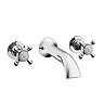 Trafalgar Wall Mounted Basin Spout and Crosshead Stop Taps Chrome