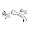 Trafalgar Wall Mounted Basin Spout and Crosshead Stop Taps Chrome