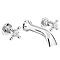 Trafalgar Wall Mounted Basin Spout and Crosshead Stop Taps Chrome