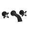 Trafalgar Wall Mounted Basin Spout and Crosshead Stop Taps – Matt Black