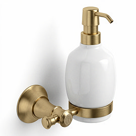 Trafalgar Wall Mounted Soap Dispenser - Brushed Brass