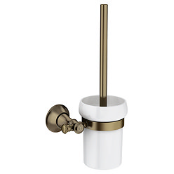 Trafalgar Wall Mounted Toilet Brush - Antique Brass