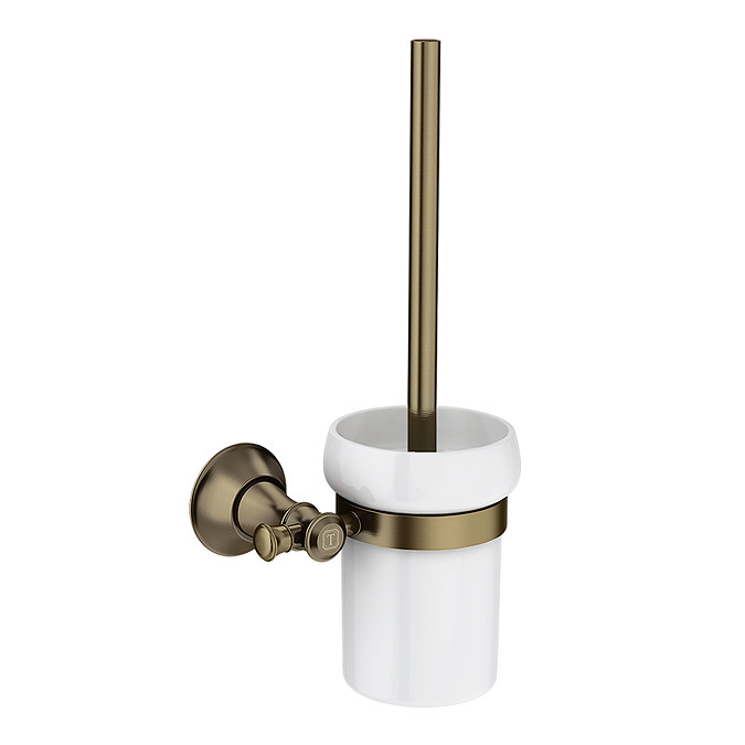 Trafalgar Wall Mounted Toilet Brush - Antique Brass