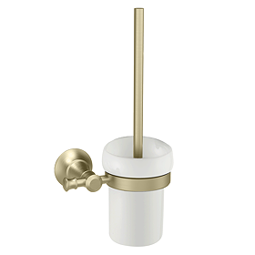 Trafalgar Wall Mounted Toilet Brush - Brushed Brass