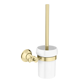 Trafalgar Wall Mounted Toilet Brush - Brushed Brass