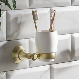 Trafalgar Wall Mounted Tumbler - Brushed Brass