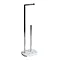 Trafalgar White Marble Effect Freestanding Toilet Roll & Spare Paper Holder Large Image