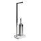 Trafalgar White Marble Effect Freestanding Toilet Roll & Toilet Brush Holder Large Image