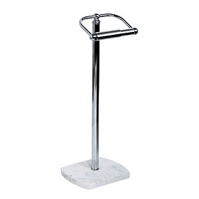 Trafalgar White Marble Effect Freestanding Toilet Roll Holder Large Image