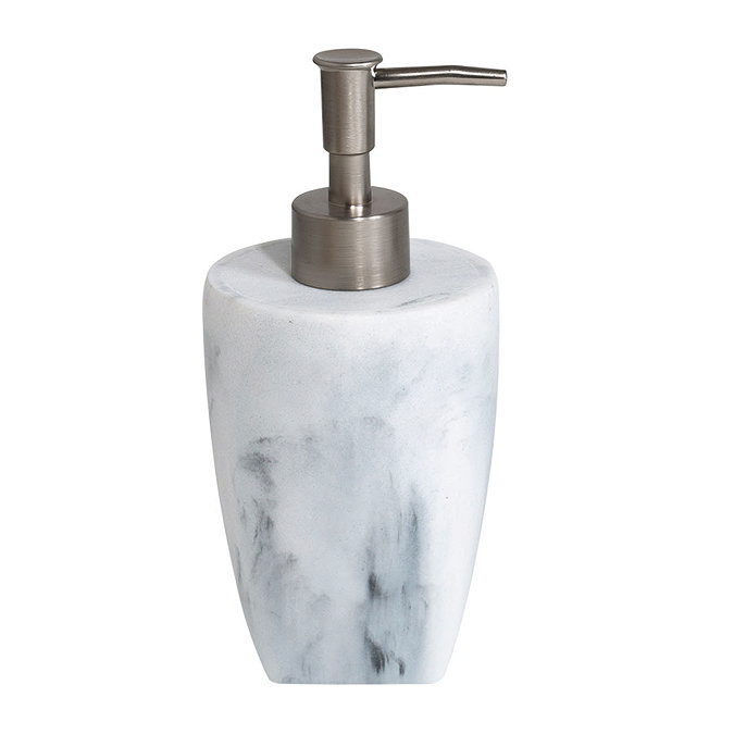 Trafalgar White Marble Effect Polyresin Liquid Soap Dispenser Large Image