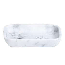 Trafalgar White Marble Effect Polyresin Soap Dish Medium Image