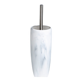 Trafalgar White Marble Effect Polyresin Toilet Brush Holder Large Image