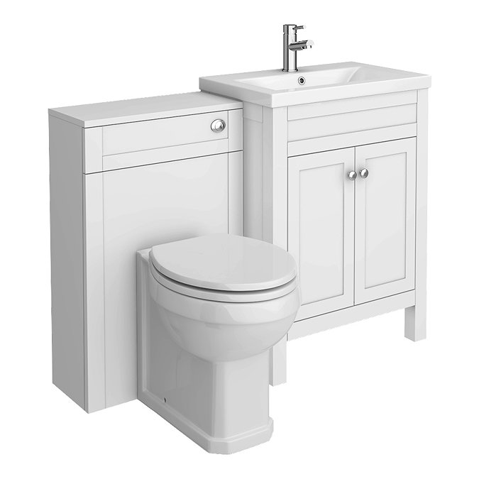 Trafalgar White Sink Vanity Unit + Toilet Package  Newest Large Image