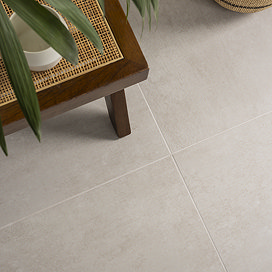 Travis White Concrete Effect Floor Tiles - 600 x 600mm