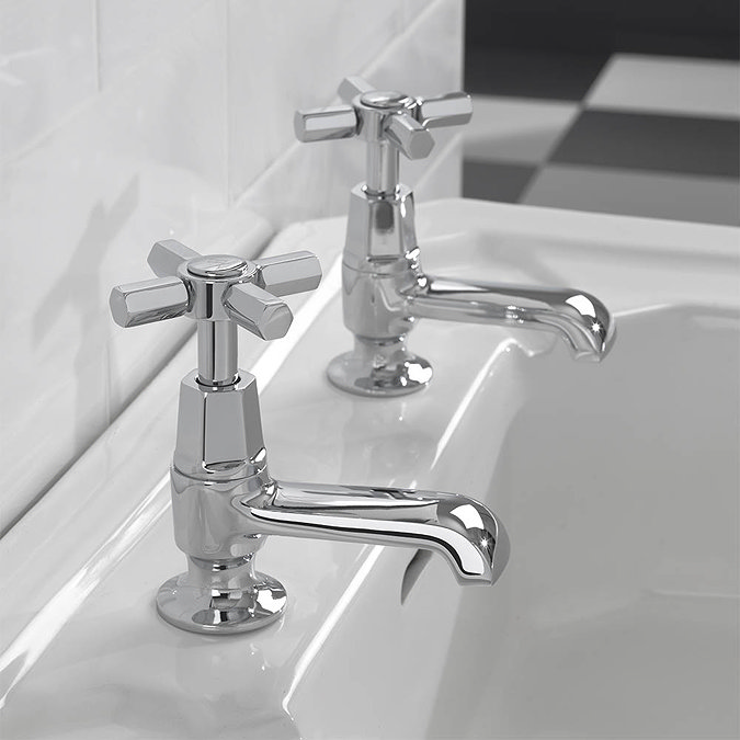 Tre Mercati Charleston Art Deco Basin Taps - Chrome - 1401 Profile Large Image