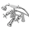 Tre Mercati Charleston Art Deco Bath Shower Mixer Tap Complete with Kit - 1405 Large Image