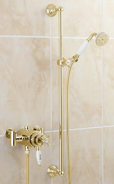 Tre Mercati - Exposed Thermostatic Shower Valve with Imperial No2 Kit - Gold Large Image