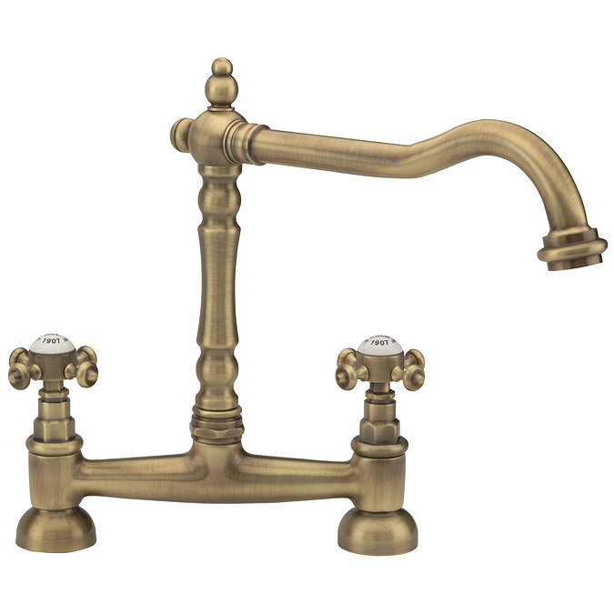 Tre Mercati - French Classic Mono Bridge Sink Mixer - Antique Brass - 187 Large Image