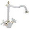 Tre Mercati - French Classic Mono Sink Mixer - White/Gold Plated - 199 Large Image