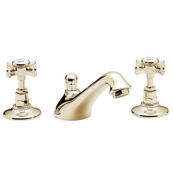 Tre Mercati - Imperial 3 Tap Hole Basin Mixer w/ Pop-up Waste - Antique Gold Large Image